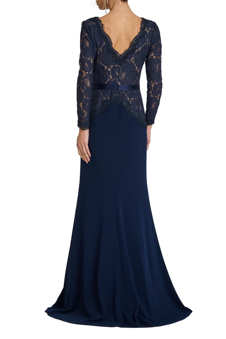 Tadashi Shoji Lace Long Sleeve Cotton Blend Gown (Women) | Nordstrom