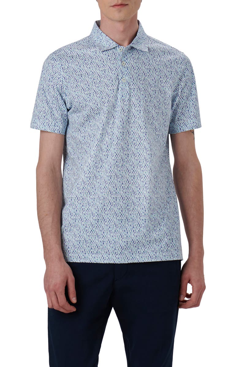 Bugatchi Victor OoohCotton<sup>®</sup> Tile Print Polo, Main, color, 
