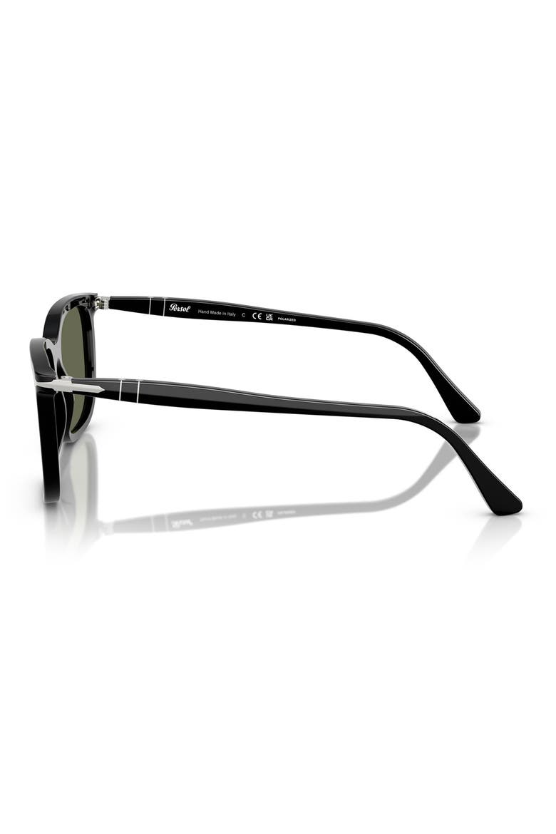 56mm Polarized Rectangular Sunglasses, Alternate, color, BLACK