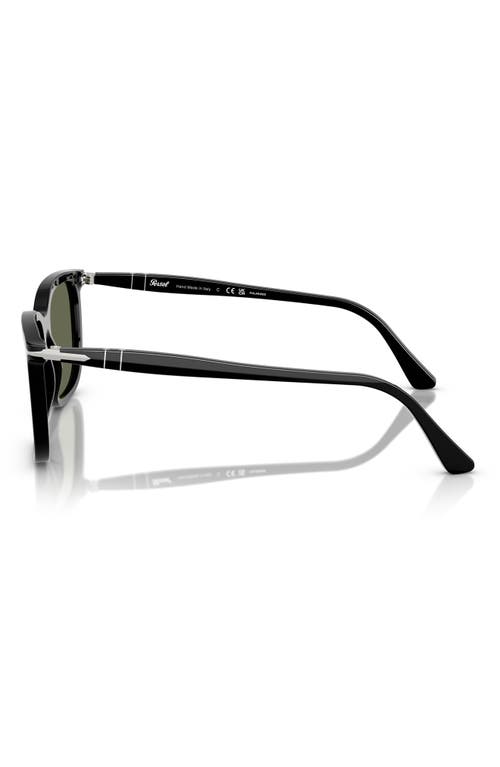 Persol 53mm Polarized Rectangular Sunglasses In Black