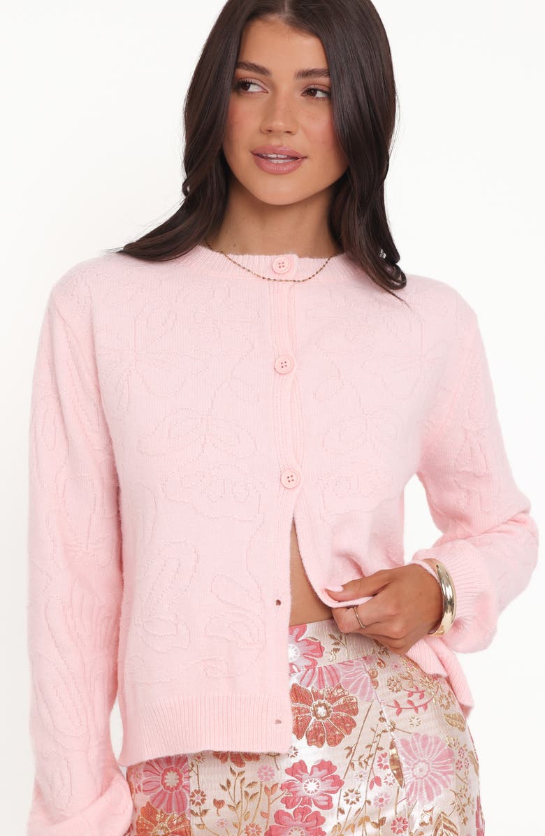 Petal & Pup Floral Jacquard Cardigan, Alternate, color, Pink