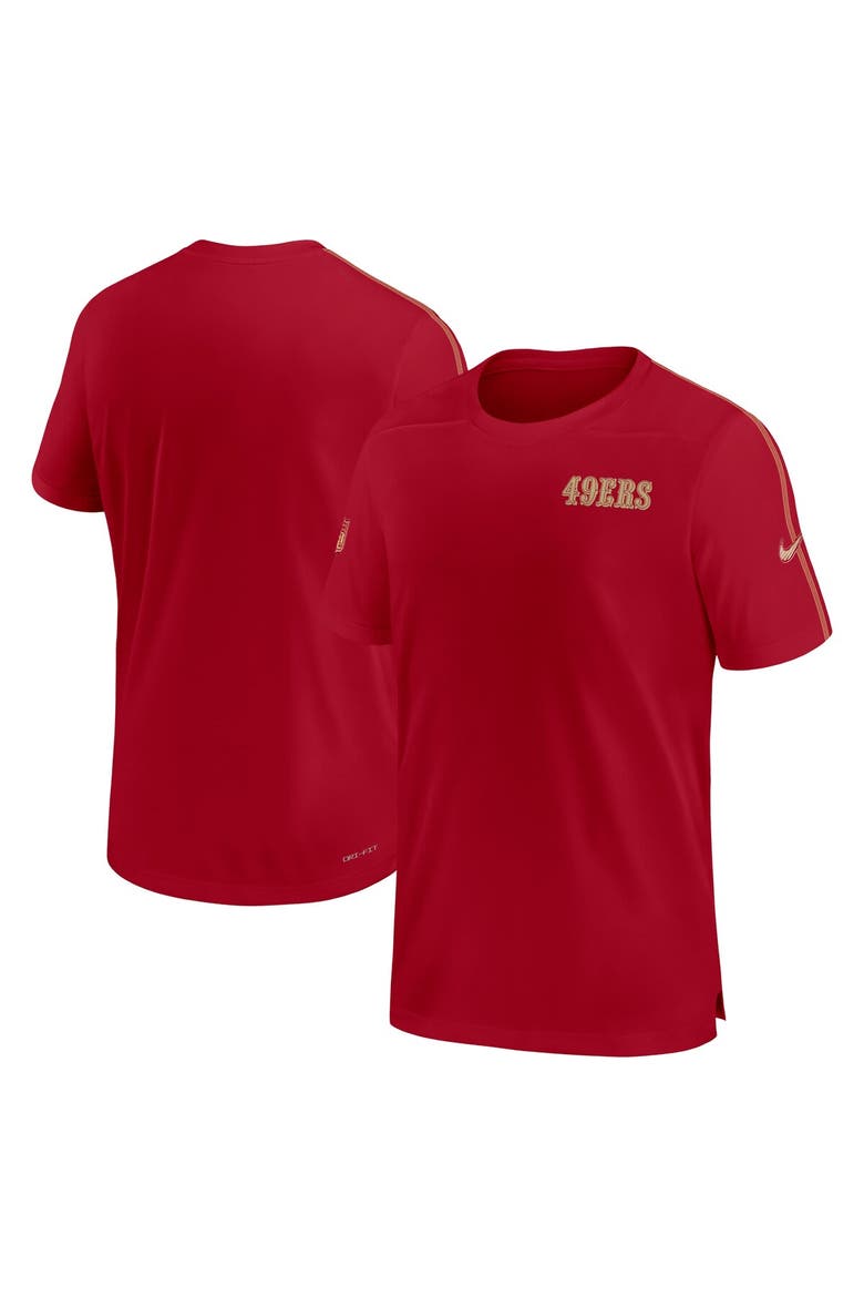Men's Nike Scarlet San Francisco 49ers 2024 Sideline Coach UV Performance T-Shirt, Main, color, Scarlet