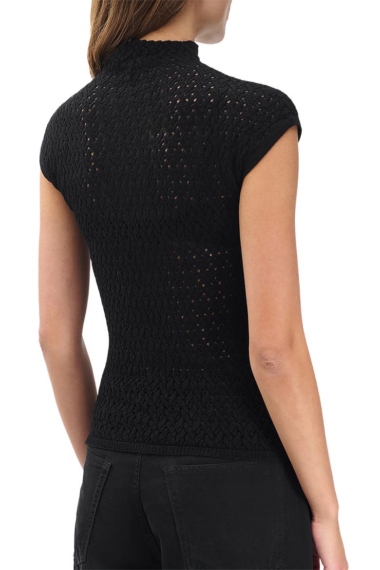 Tana Cap Sleeve Sweater, Alternate, color, BLACK