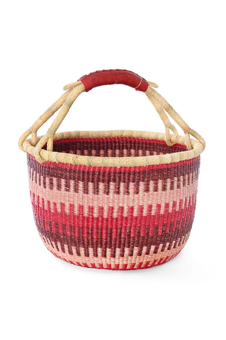 Patterned Bolga Basket, Alternate, color, Primrose