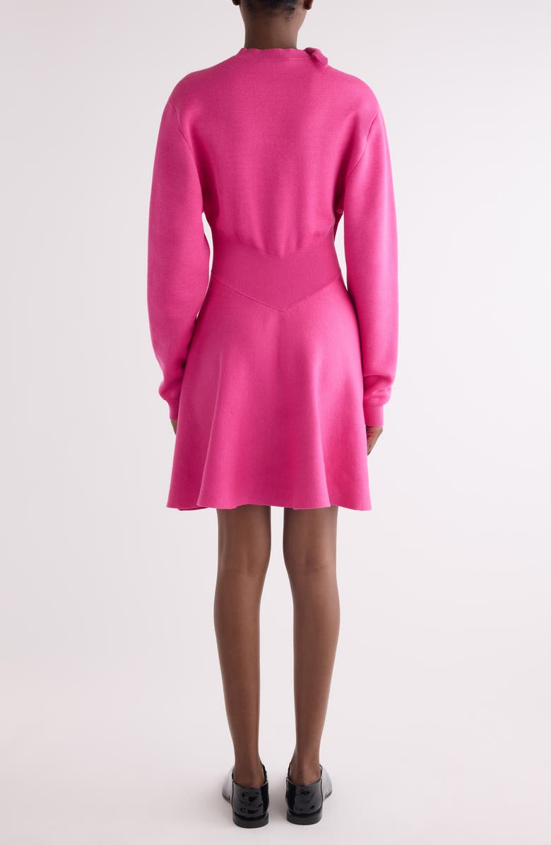 Givenchy Long Sleeve Bow Wool & Cotton Blend Sweater Dress, Alternate, color, Fuchsia