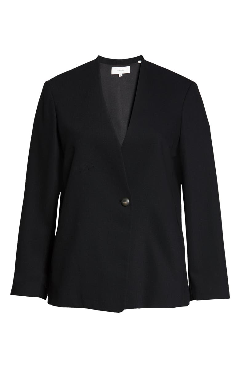 Vince Collarless Wool Blend Blazer, Alternate, color,