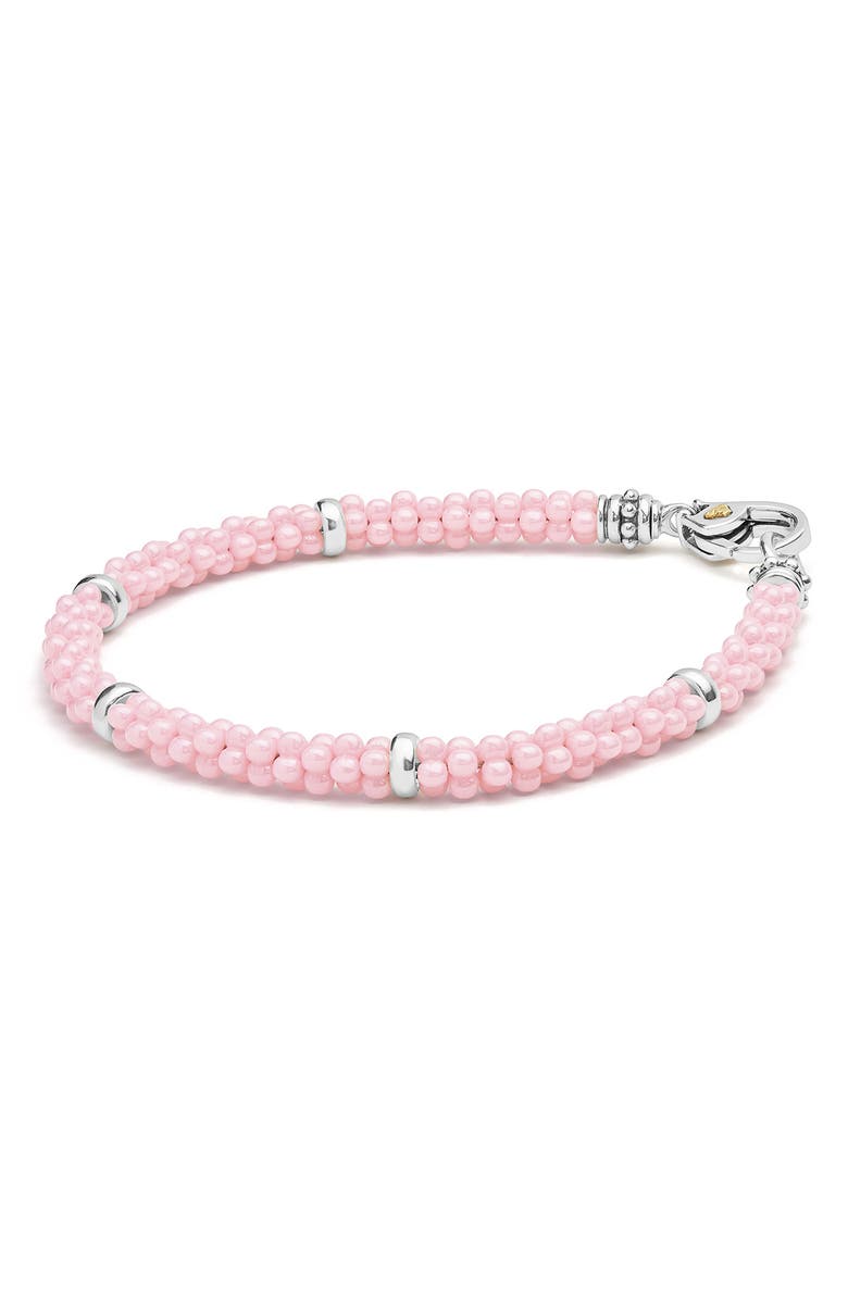 LAGOS Signature Pink Caviar Beaded Station Bracelet, Alternate, color, Pink