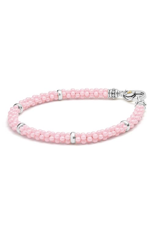 Lagos Signature Pink Caviar Beaded Station Bracelet In Pink