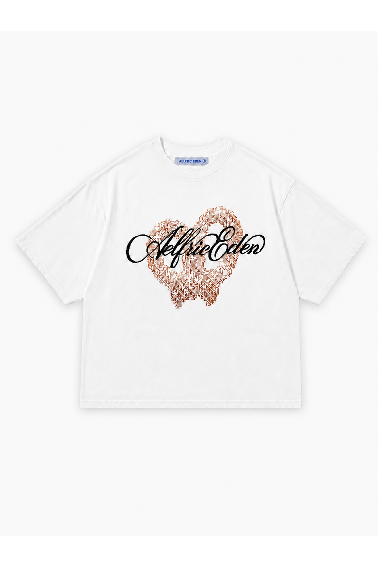Heart Graphic Boxy Short Tee, Alternate, color, White