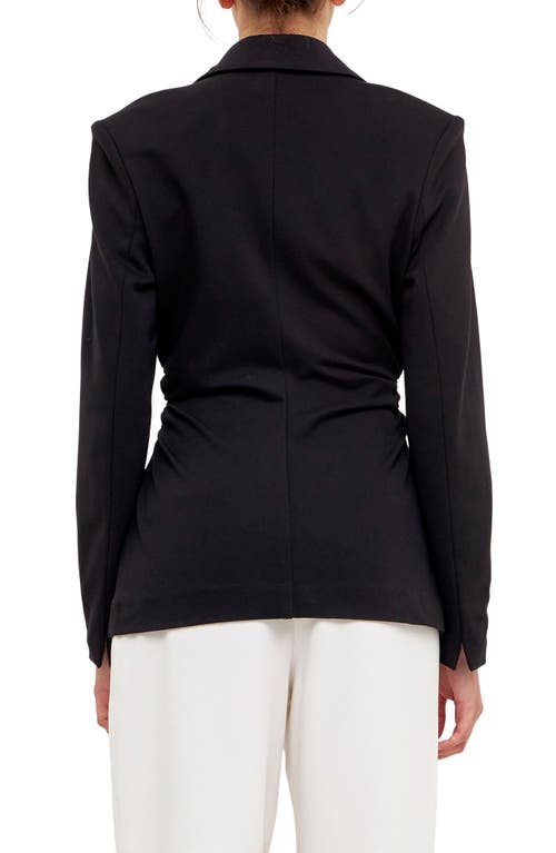 Grey Lab Ruched Blazer In Black