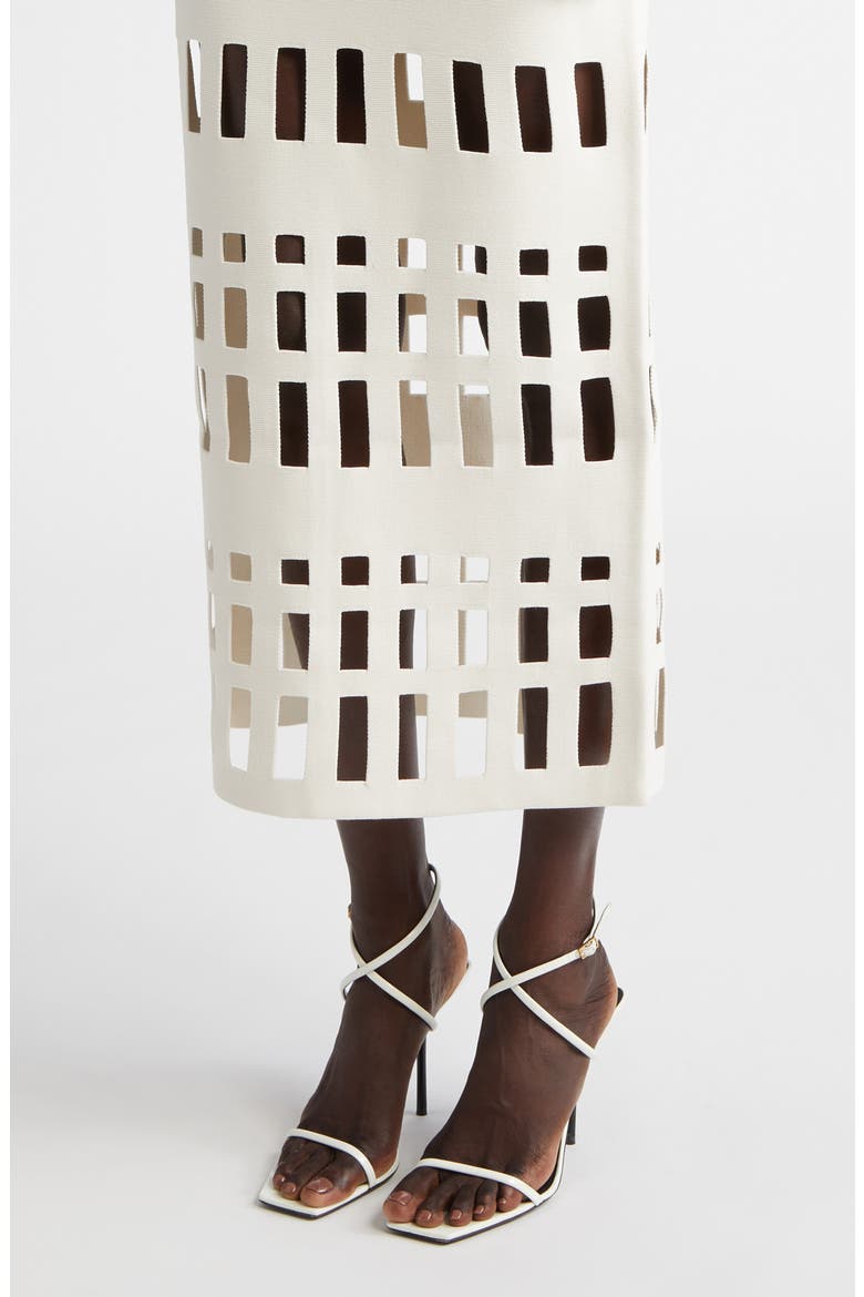 Cutout Milano Knit Gown, Alternate, color, ECRU