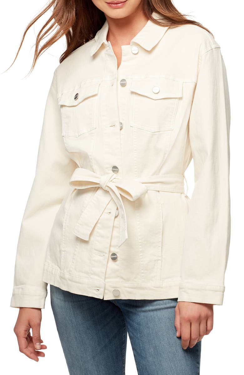 Sanctuary Jessa Tied Denim Trucker Jacket, Main, color, 