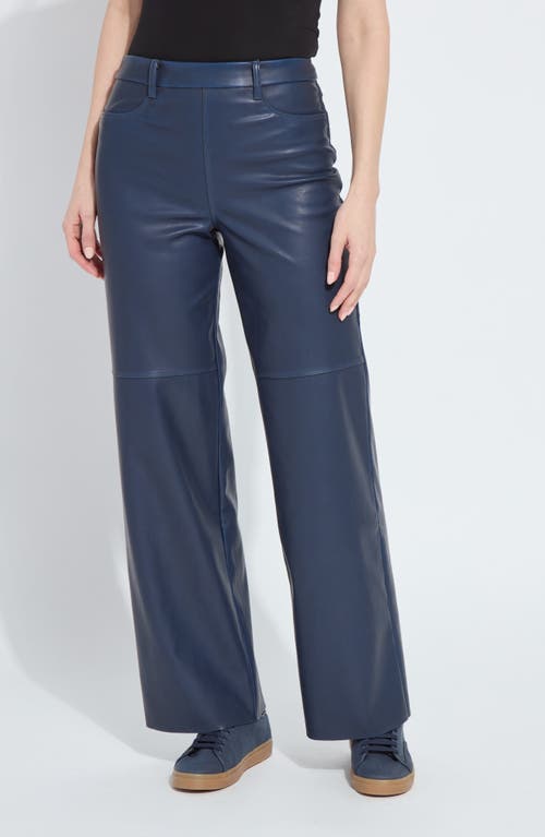 Lysse Cortina Faux Leather Wide Leg Pants in Deep Blue at Nordstrom, Size X-Large