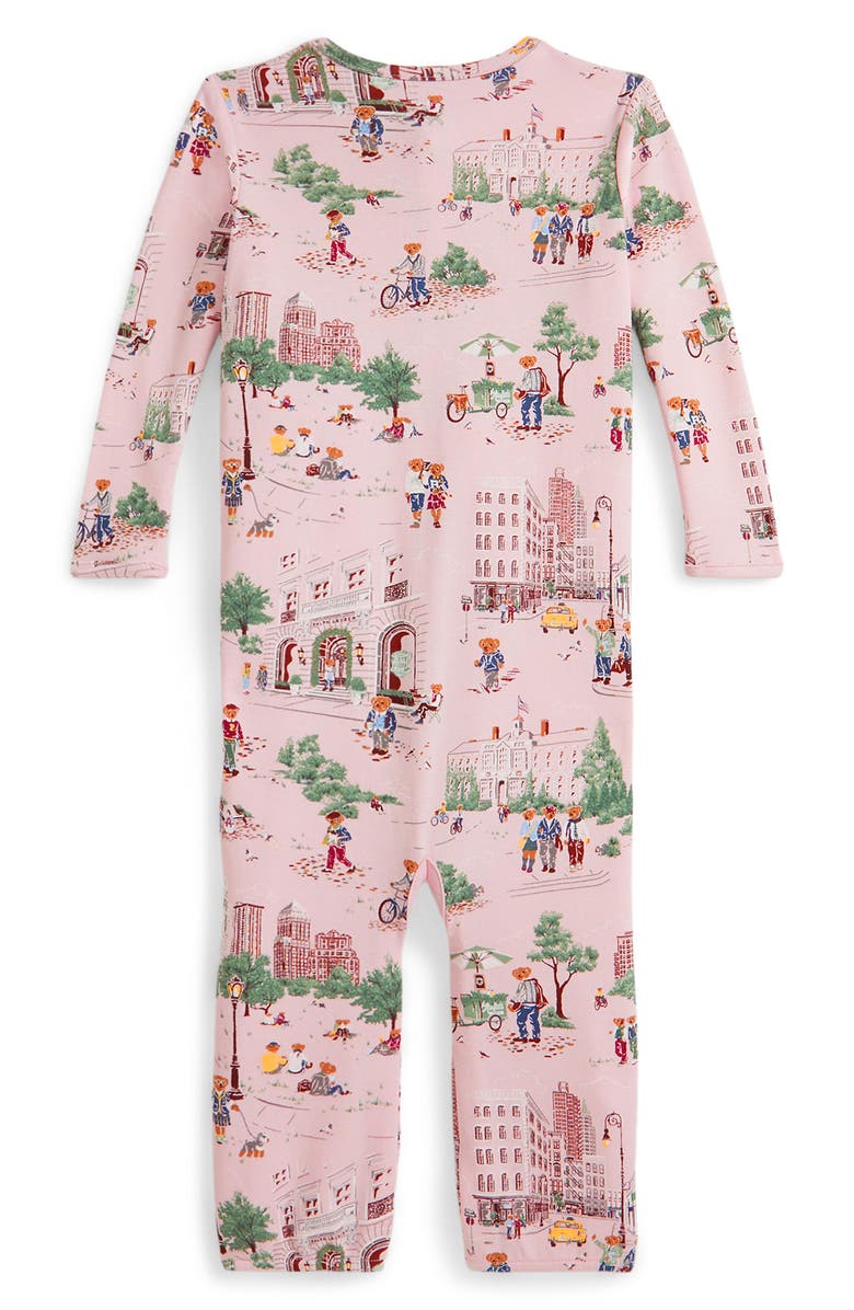 Ralph Lauren NYC School Bear Print Romper, Alternate, color, Multi