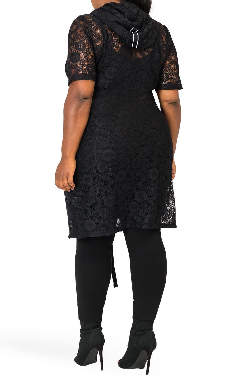 Poetic Justice Kenny Zip-Up Sheer Lace Hooded Jacket, Alternate, color, 