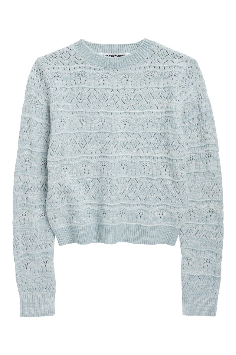 Kids' Pointelle Knit Sweater, Main, color, STEEL BLUE