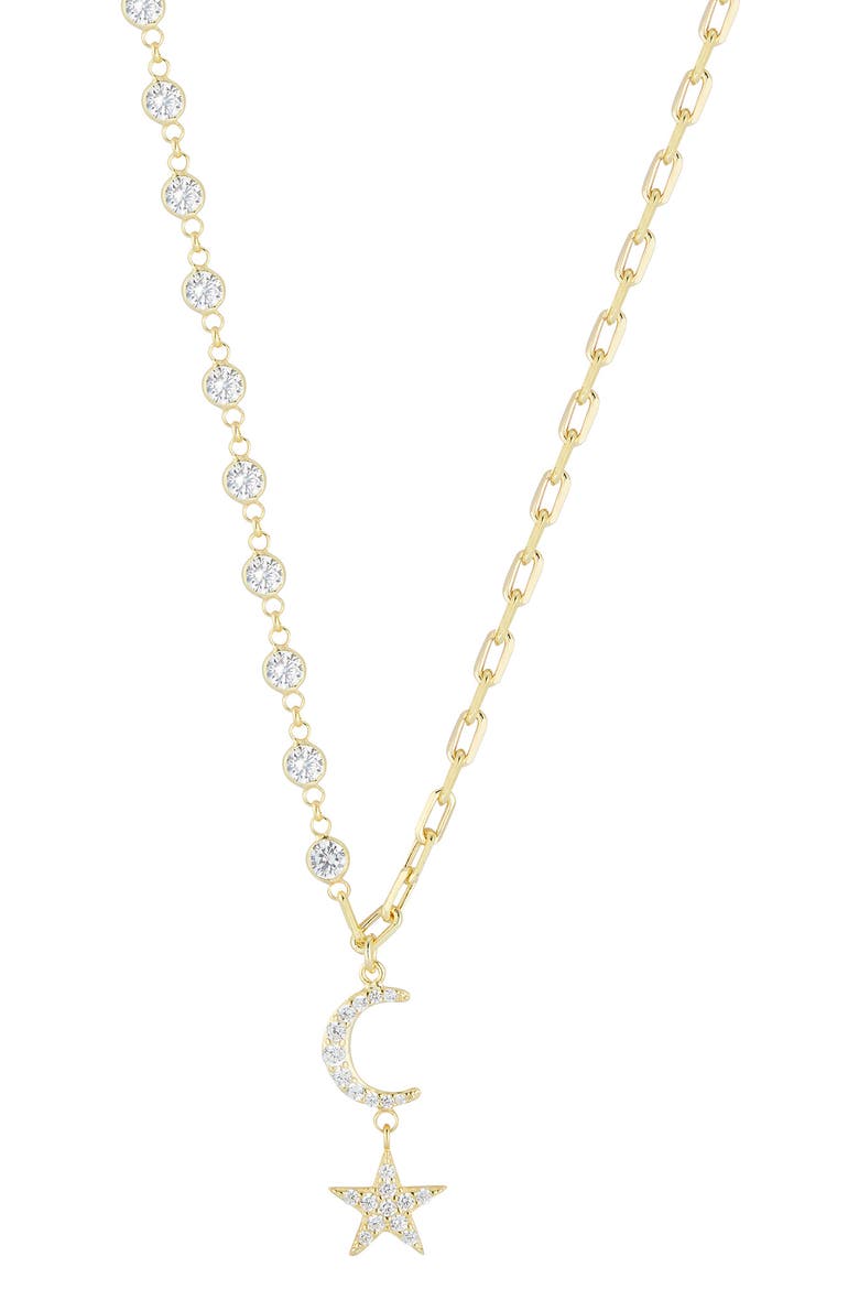 Cubic Zirconia Celestial Pendant Necklace, Main, color, GOLD