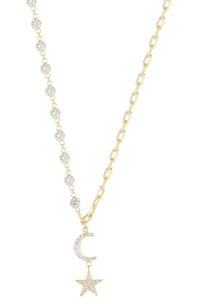 SPHERA MILANO Cubic Zirconia Celestial Pendant Necklace, Main, color, Gold