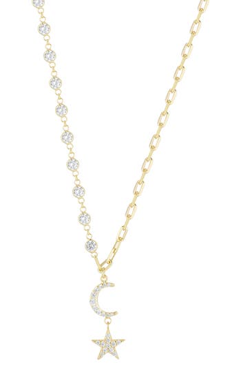 Sphera Milano Cubic Zirconia Celestial Pendant Necklace In Gold