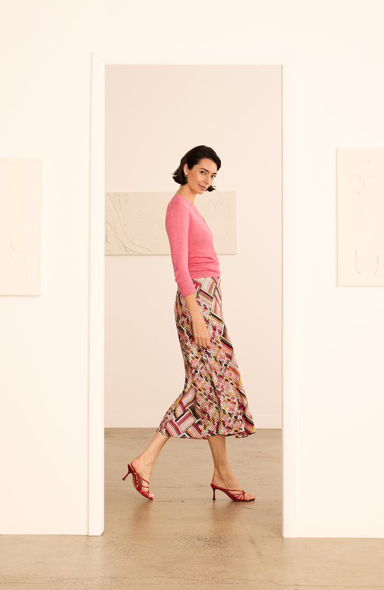 NIC+ZOE Colorweave Slip Skirt, Alternate, color, Pink Multi