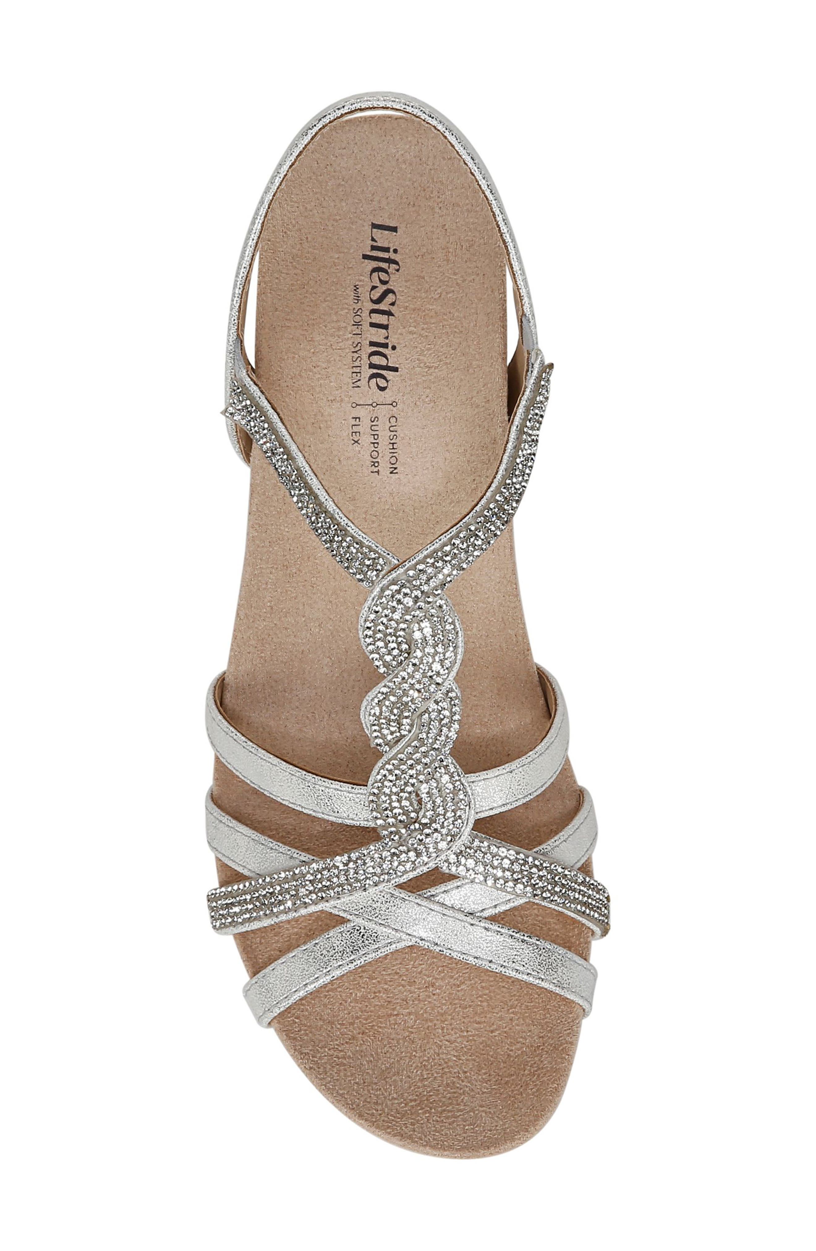 Miami Slingback Wedge Sandal, Alternate, color, SILVER