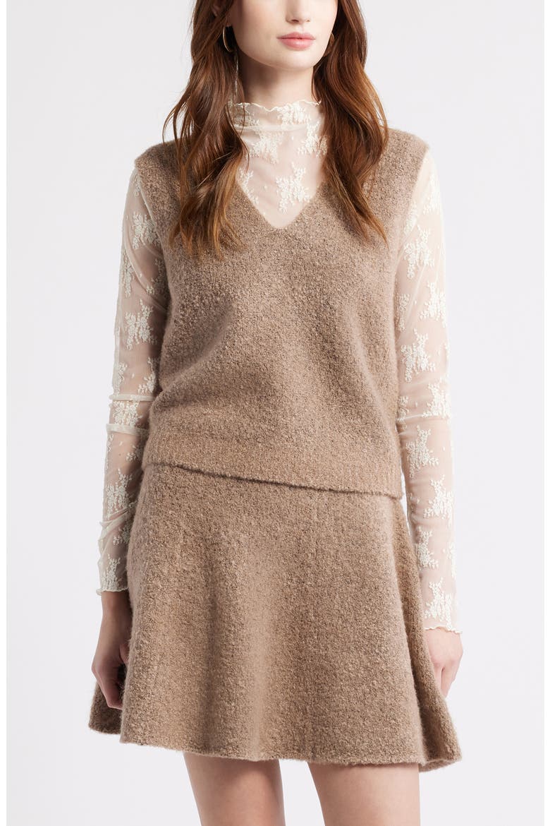 Bouclé Sweater Vest, Main, color, TAN GREY