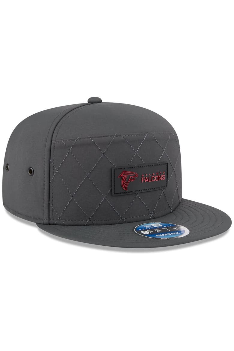 Men's New Era Charcoal Atlanta Falcons 2025 Sideline Cold Weather Split Panel 9FIFTY Snapback Hat, Alternate, color, Charcoal