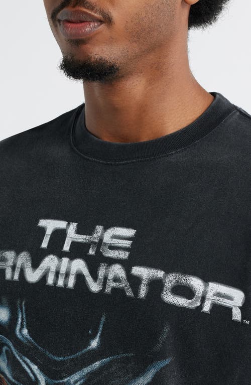Id Supply Co The Terminator Metal Skull Graphic T-shirt In Animal Print