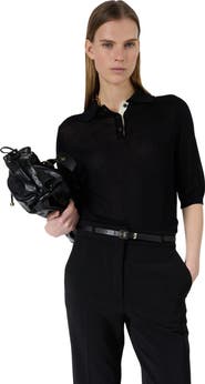 GERARD DAREL Laika Short Sleeve Knit Polo Top