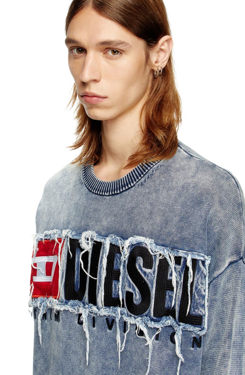 DIESEL<sup>®</sup> K-Fronzi Acid Wash Cotton Sweater, Alternate, color, Peacoat Blue