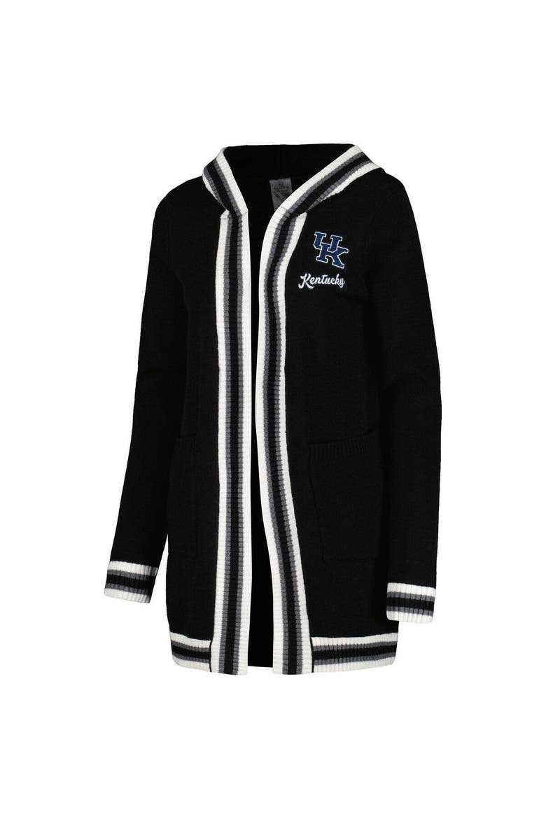 Women's Gameday Couture Black Kentucky Wildcats One More Round Tri-Blend Striped Hooded Cardigan Sweater, Alternate, color, Black