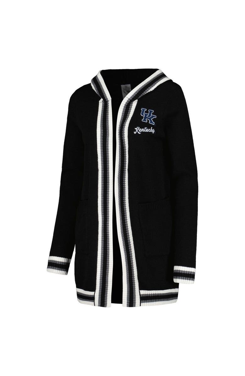 GAMEDAY COUTURE Women's Gameday Couture Black Kentucky Wildcats One More Round Tri-Blend Striped Hooded Cardigan Sweater, Alternate, color, Black