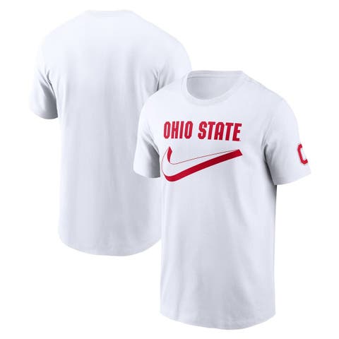 Men's Nike White Ohio State Buckeyes Primetime 2-Hit Swoosh T-Shirt