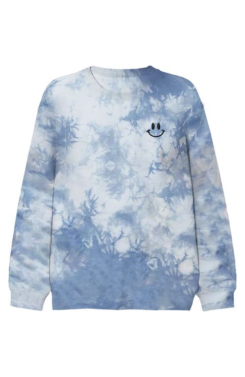 Smile Face Tie Dye Crewneck Sweatshirt