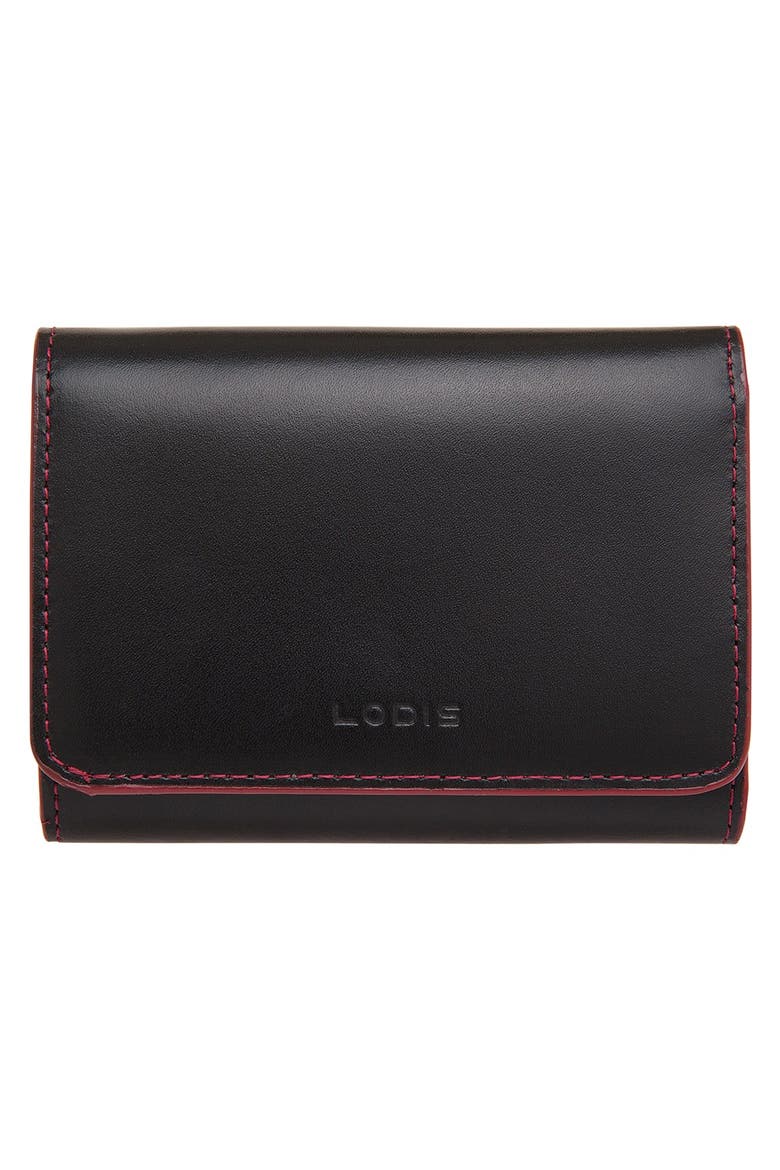 Lodis 'Audrey - Mallory' Leather French Wallet, Main, color, BLACK