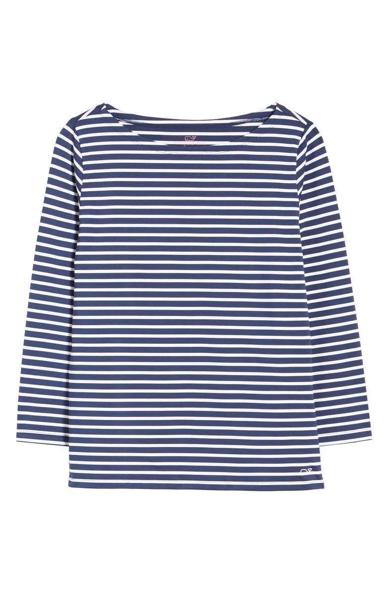 vineyard vines Sankaty Stripe Boat Neck Top, Alternate, color, 
