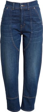 Veronica Beard Charlie Chaps High Waist Ankle Barrel Jeans