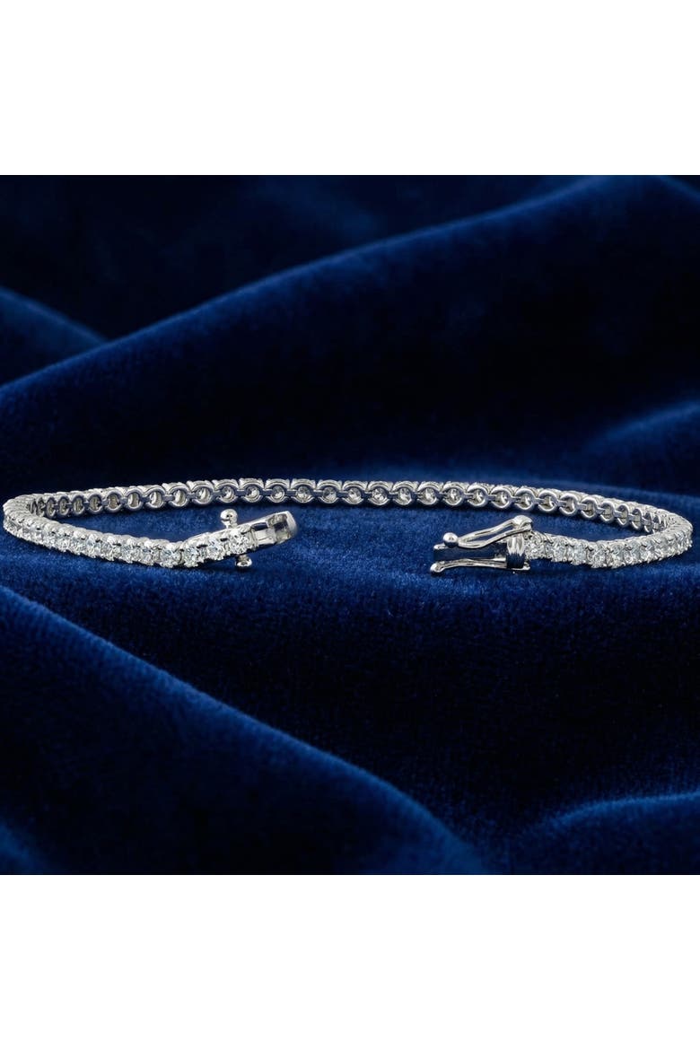 4 Carat TW Round Cut Diamond Tennis Bracelet 14k Gold Lab Grown, Alternate, color, 14k White Gold