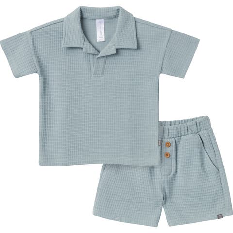 Johnny Collar and Shorts Set
