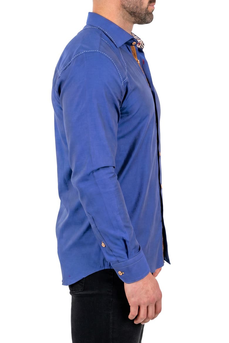 Punto Cotton Long Sleeve Dress Shirt, Alternate, color, BLUE