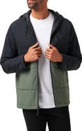 TravisMathew Torch Runner Colorblock Quilted Hooded Jacket