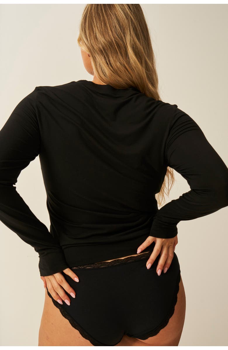 Stripe & Stare Underlayer Top, Alternate, color, Black