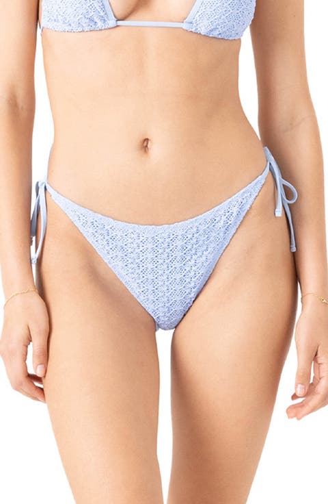 Open Stitch Side Tie Bikini Bottoms