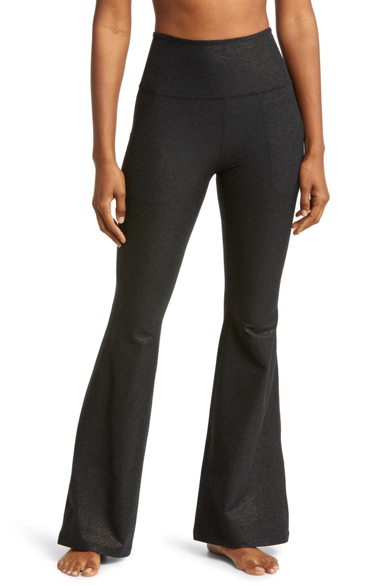 Stardust Foil Softshine Flare Leg Pants, Main, color, STARDUST FOIL