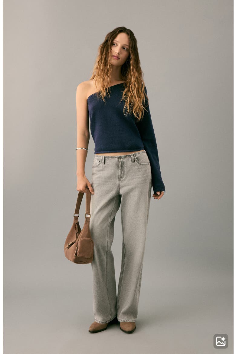 One-Shoulder Sweater, Alternate, color, NAVY
