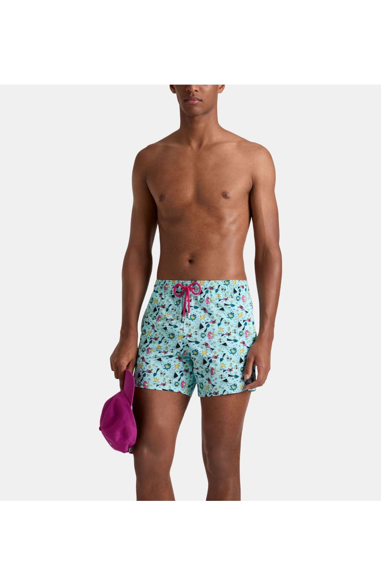 Vilebrequin Stretch Short Swim Trunks, Main, color, Island Turquoise