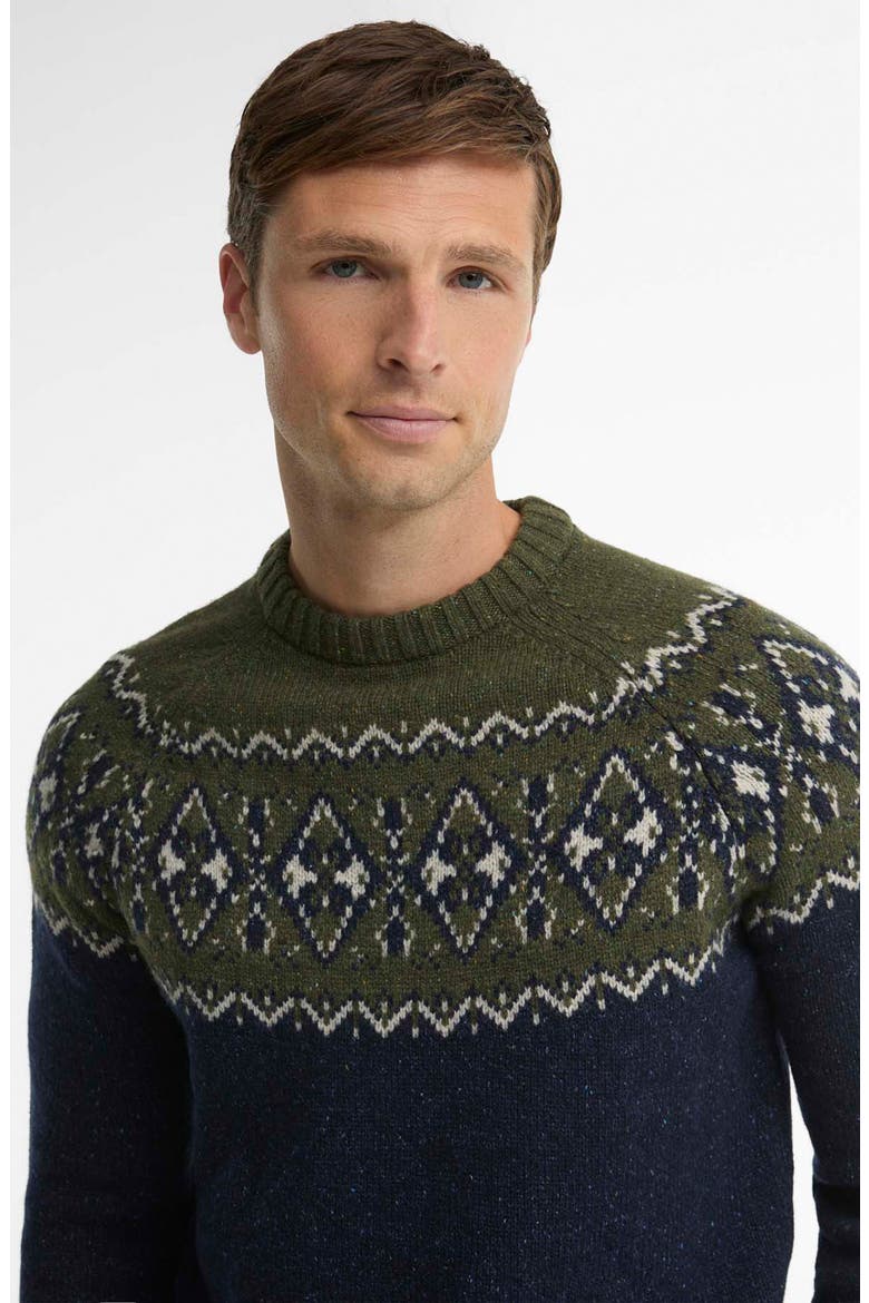 Tisbury Fair Isle Crewneck Sweater, Alternate, color, OLIVE