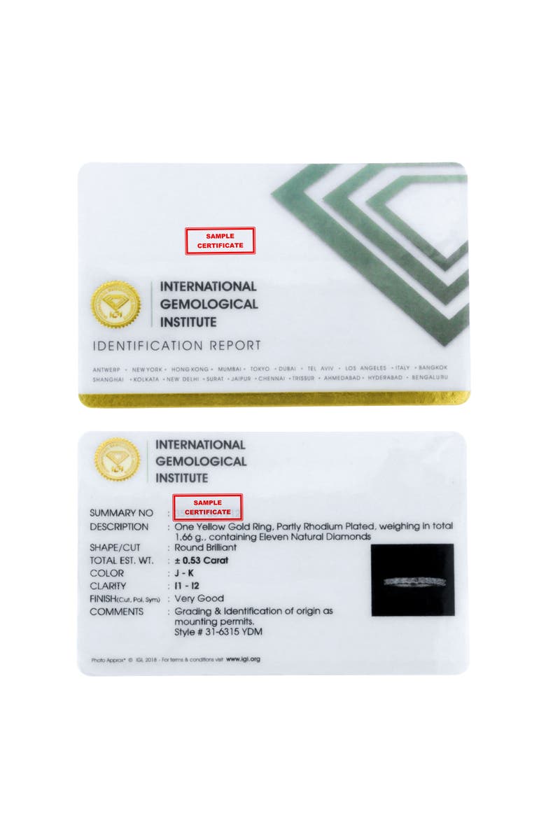 Haus of Brilliance IGI Certified 1/2 Cttw Diamond 10K Gold Fluted Band Wedding Ring, Alternate, color, Yellow Gold