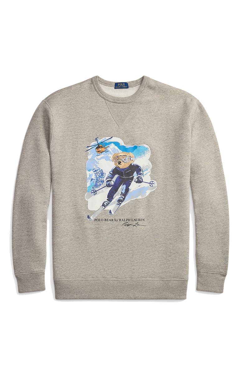 Polo Ralph Lauren Big & Tall Ski Bear Pullover, Alternate, color, Loft Heather