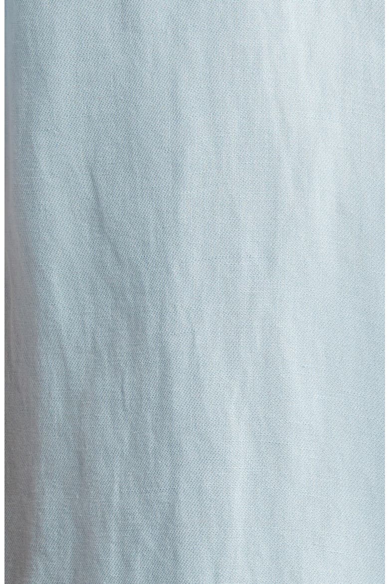 Antique Dyed Linen Blend Short Sleeve Button-Down Shirt, Alternate, color, BLUE